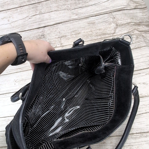 Juicy Couture Black Velour Baby Diaper Bag - Picture 8 of 10